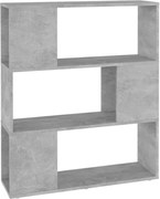 vidaXL Bibliotecă/Separator cameră, gri beton, 80x24x94 cm, PAL
