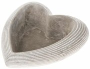 Vas de beton Heart,19 x 8 x 19 cm, gri