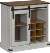 vidaXL Bufetă HALDEN cu uşă glisantă alb 80x40x80 cm lemn masiv