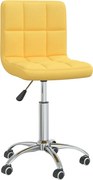 vidaXL Scaun de birou pivotant, galben muștar, material textil