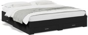 vidaXL Cadru de pat cu sertare negru 200x200 cm lemn prelucrat