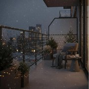 Brilagi - Perdea luminoasă LED pentru exterior, 160 LED, 7 x 2 m, IP44, alb cald