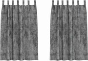 vidaXL Cortine din catifea cu perdele 2 pcs Gri 175 x 140 cm Catifea
