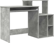 vidaXL Birou cu raft Gri din beton 120,5 x 44 x 88,5 cm Lemn compozit