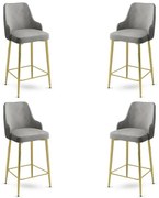Set de scaune de bar Enox Grey and Gold, 4 buc., 4 buc