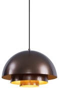 Lampă suspendată scandinavă bronz închis cu interior auriu - Loes