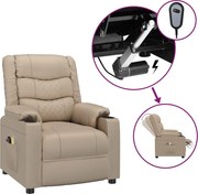 vidaXL Fotoliu de masaj electric, cappuccino, piele ecologică