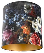 Abajur din catifea cu design floral 40/40/40 interior auriu