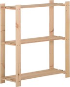 vidaXL Raft depozitare 3 niveluri, 80x28,5x90 cm, lemn masiv de pin