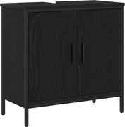 vidaXL Dulap pentru Chiuveta de Baie Stejar Negru 60 x 30 x 60 cm