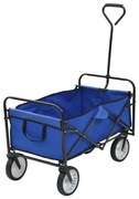 vidaXL Cărucior manual pliabil, albastru, oțel