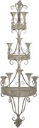 Sfesnic 10 lumanari, verde, din metal, aspect vintage, 44x21x144 cm