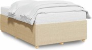 vidaXL Cadru de pat fără saltea, crem, 120x200 cm, textil