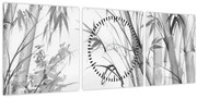 Tablou - Pădure de bambus (cu ceas) (90x30 cm)