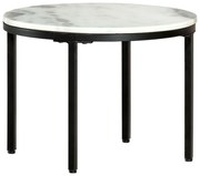 vidaXL Măsuță de cafea, alb și negru, Ø50 cm, marmură naturală