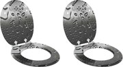 vidaXL Capac de toaletă cu închidere lentă 2 pcs Gri 44 x 38 cm