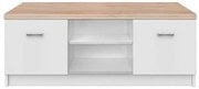 Comoda TV 2D, PAL melaminat, alb/stejar sonoma, TOPTY