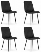 Scaun Bucatarie Si Dining LAVA Catifea Negru x4Buc