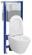 Set vas wc suspendat City Oval CleanOn cu capac soft close si rezervor incastrat C14 Aqua 50