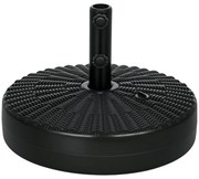 Outsunny Suport Rotund 29kg, 51cm Diametru, pentru Umbrelă Soare, Efect Ratan, Bază Rezistentă din Plastic | Aosom Romania