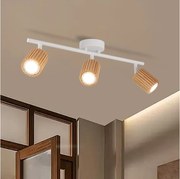 Brilagi - Plafonieră MODERN WOOD cu 3 spoturi, GU10/8W/230V, lemn/alb