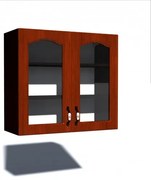 Corp superior vitrina 80 cu 2 usi Zebra MDF mustata cedru