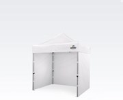 Soluție exclusivă pentru marketingul dumneavoastră: Cort tip foarfecă 2x2 m – Fără efort, cu impact maxim! - cu 3 pereți - Alb