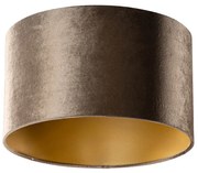 Abajur din catifea maro cu interior auriu 35/35/20