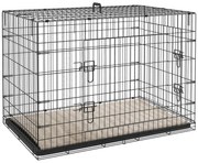 PawHut Cușcă cușcă de transport pliabilă pentru câini cu mână, tavă detașabilă, pernă inclusă 105 x 70 x 75 cm negru | Aosom Romania