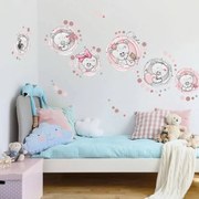 INSPIO Autocolante pentru perete - Ursuleți cu nume roz