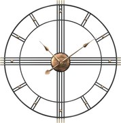 vidaXL Ceas de perete, negru, Ø60 cm, fier