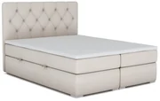Pat matrimonial Boxspring 140 cm Ronda (crem) (cu sp. depozitare). 1020371