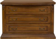 Comodă lemn masiv 3 sertare Bernhard, 118 × 55 × 78,5 cm