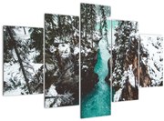 Tablou - râul de munte iarna (150x105 cm)