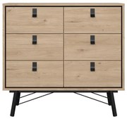 Comodă în culoare naturală joasă cu aspect de lemn de stejar 102x99 cm Ry – Tvilum