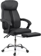 Scaun de birou ZENITH, suport pentru picioare, recliner 135  , Piele ecologica, Negru
