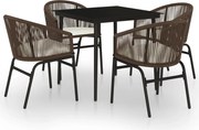 vidaXL Set de mobilier pentru grădină, 5 piese, maro