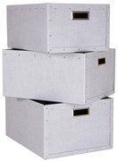 Cutii de depozitare gri-deschis 3 buc. din carton Ture – Bigso Box of Sweden