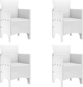 vidaXL Scaun pentru Grădină 4 pcs Alb Dimensiune: 53 x 49 x 85 cm