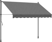 vidaXL Copertină retractabilă, antracit, 250x150 cm, țesătură și oțel