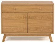 Comodă în culoare naturală joasă cu aspect de lemn de stejar 100x75 cm Kensal – Woodman