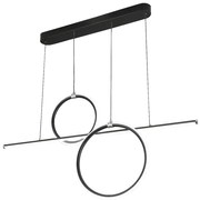 Lustra suspendata LED design modern Willow negru mat, alb