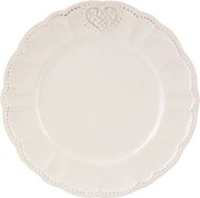 Farfurie bej, din ceramica, Ø 21 cm, Heart