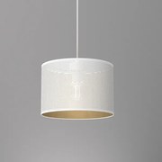 Lustră pe cablu LOFT SHADE 1xE27/60W/230V d. 25 cm albă/aurie