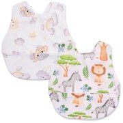 Set 2 bavete impermebile din bumbac cu buzunar Kidizi Koala Dreams, 6-36 luni, verso frotir, strat impermeabil mijloc