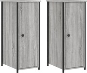 vidaXL Noptiere, 2 buc., gri sonoma, 32x42x80 cm, lemn compozit