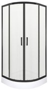 Soho Black 80 cabină de duș curbată cu tavă de duș Alan