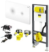 Set rezervor incastrat si cadru, Viega Prevista Dry, clapeta cu actionare fara atingere si set de fixare