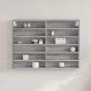 vidaXL Dulap cu vitrină, sonoma gri, 80x8,5x58 cm, lemn prelucrat
