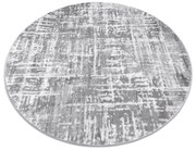 Covor MEFE modern  Cerc 8722 Linii vintage - structural două niveluri de lână gri / alb